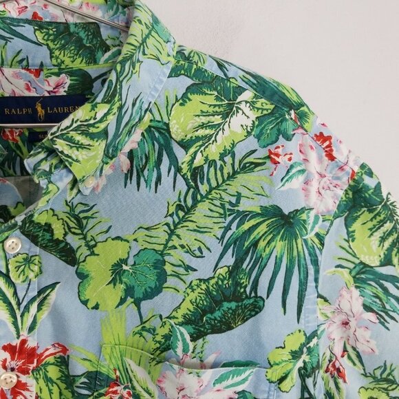 RALPH LAUREN Slim Fit Tropical Button Down Shirt - Picture 3 of 7